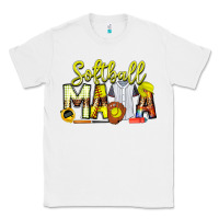 White Softball Mama Classic Tee - CowhideDigitalArt