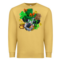Antique Gold St. Patrick Cow Clover Premium Sweatshirt - BundleAndBundleShop
