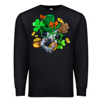 Black St. Patrick Cow Clover Premium Sweatshirt - BundleAndBundleShop