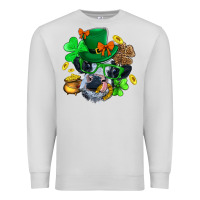 Dove Grey St. Patrick Cow Clover Premium Sweatshirt - BundleAndBundleShop