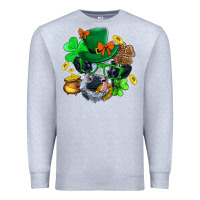 Heather Grey St. Patrick Cow Clover Premium Sweatshirt - BundleAndBundleShop