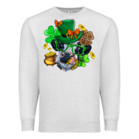 Oatmeal Heather St. Patrick Cow Clover Premium Sweatshirt - BundleAndBundleShop