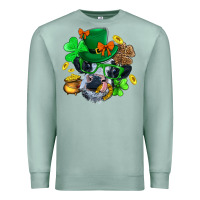 Seafoam St. Patrick Cow Clover Premium Sweatshirt - BundleAndBundleShop