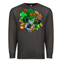 Smoke St. Patrick Cow Clover Premium Sweatshirt - BundleAndBundleShop