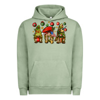 Pigment Oil Green Christmas Army Gnomes 4th of july Urban Hoodie - HowdyJamesFarm