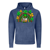 Vintage Denim St. Patrick's Day gnome rainbow Vintage Hoodie - Neo Western