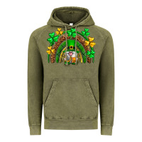 Vintage Olive St. Patrick's Day gnome rainbow Vintage Hoodie - Neo Western