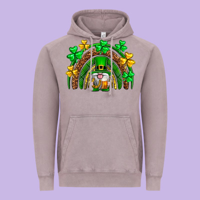 St. Patrick's Day Gnome Rainbow Vintage Hoodie Designed By Neo Western