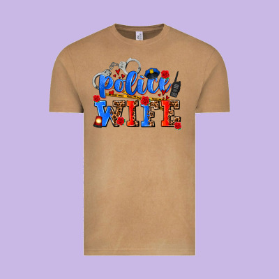 Police Wife Vintage Tee Designed By Adodesignshop
