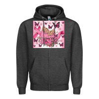 Charcoal Heather breast cancer nails hope Zipper Hoodie - MaliasSmallBusiness