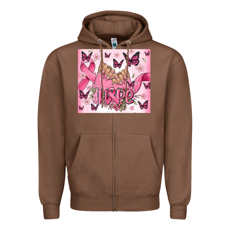 Breast Cancer Nails Hope Zipper Hoodie by MaliasSmallBusiness | Teevron