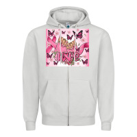 Dove Grey breast cancer nails hope Zipper Hoodie - MaliasSmallBusiness