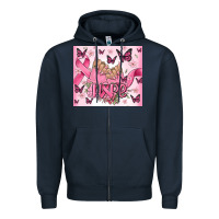 Navy breast cancer nails hope Zipper Hoodie - MaliasSmallBusiness