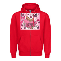 Red breast cancer nails hope Zipper Hoodie - MaliasSmallBusiness