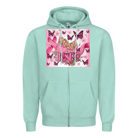 Seafoam breast cancer nails hope Zipper Hoodie - MaliasSmallBusiness