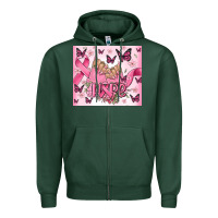 Sports Green breast cancer nails hope Zipper Hoodie - MaliasSmallBusiness
