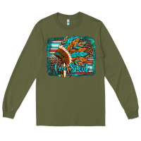 Army Green free spirit native american indian headdress Long Sleeve Tee - Artiststas