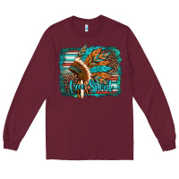 Burgundy free spirit native american indian headdress Long Sleeve Tee - Artiststas