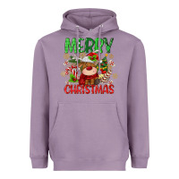 Lavender merry christmas deer Heavyweight Hoodie - MaliasSmallBusiness