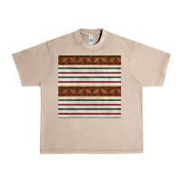 French Oak christmas mistletoe and stripes seamless pattern Urban Heavy Tee - BundleAndBundleShop