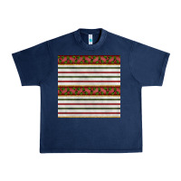 Navy christmas mistletoe and stripes seamless pattern Urban Heavy Tee - BundleAndBundleShop