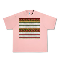 Salmon christmas mistletoe and stripes seamless pattern Urban Heavy Tee - BundleAndBundleShop