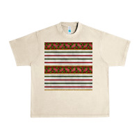 Sandshell christmas mistletoe and stripes seamless pattern Urban Heavy Tee - BundleAndBundleShop