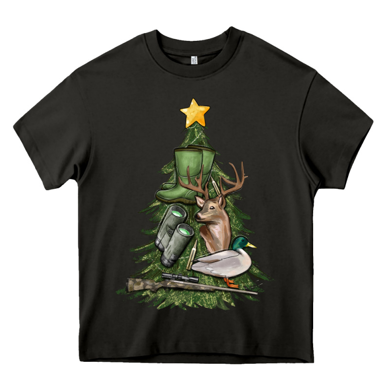 Hunting Christmas Tree Heavy Core Tee by MaliasSmallBusiness | Teevron