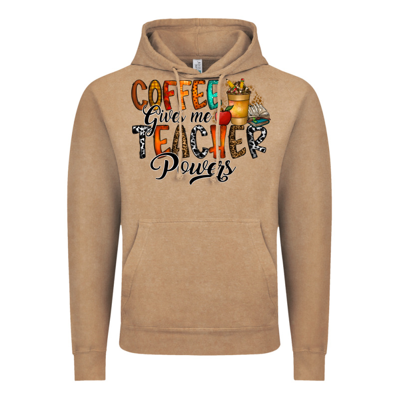 Coffee Gives Me Teacher Vintage Hoodie by CowhideDigitalArt | Teevron