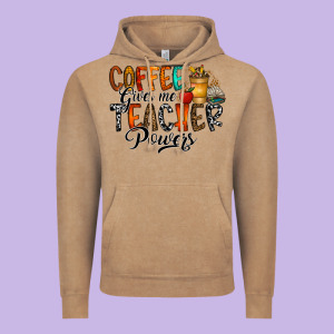 Coffee Gives Me Teacher Vintage Hoodie Designed By Cowhidedigitalart