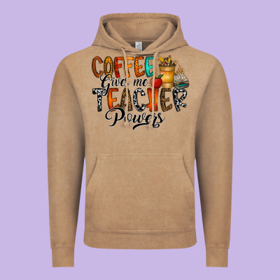 Coffee Gives Me Teacher Vintage Hoodie Designed By Cowhidedigitalart