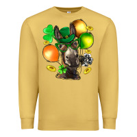 Antique Gold St. Patricks Clovers With Donkey Premium Sweatshirt - BundleAndBundleShop