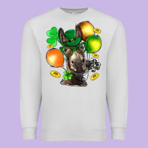St. Patricks Clovers With Donkey Premium Sweatshirt Designed By Bundleandbundleshop