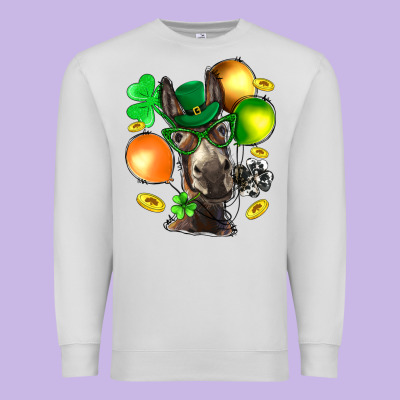 St. Patricks Clovers With Donkey Premium Sweatshirt Designed By Bundleandbundleshop