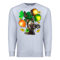 Heather Grey St. Patricks Clovers With Donkey Premium Sweatshirt - BundleAndBundleShop