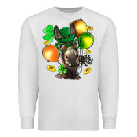 Oatmeal Heather St. Patricks Clovers With Donkey Premium Sweatshirt - BundleAndBundleShop