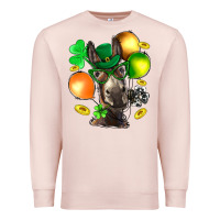 Pale Pink St. Patricks Clovers With Donkey Premium Sweatshirt - BundleAndBundleShop