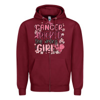 Burgundy cancer picked the wrong girl malia Zipper Hoodie - MaliasSmallBusiness