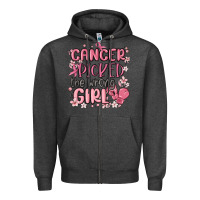 Charcoal Heather cancer picked the wrong girl malia Zipper Hoodie - MaliasSmallBusiness