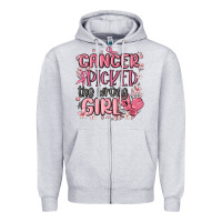 Heather Grey cancer picked the wrong girl malia Zipper Hoodie - MaliasSmallBusiness