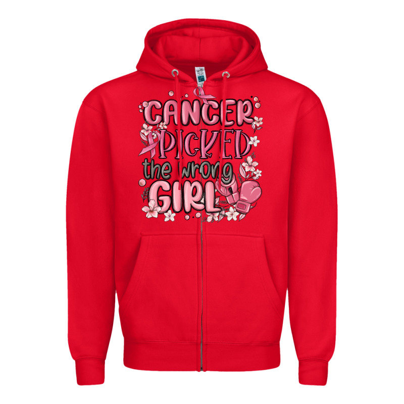 Cancer Picked The Wrong Girl Malia Zipper Hoodie by MaliasSmallBusiness | Teevron