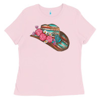 Bubblegum Pink cowboy hat Ladies Tee - AdoDesignShop