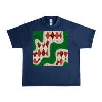 Navy christmas diamond plaid and green glitter seamless pattern Urban Heavy Tee - BundleAndBundleShop