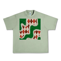 Oil Green christmas diamond plaid and green glitter seamless pattern Urban Heavy Tee - BundleAndBundleShop