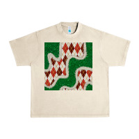 Sandshell christmas diamond plaid and green glitter seamless pattern Urban Heavy Tee - BundleAndBundleShop