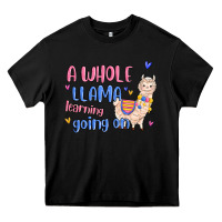 Black a whole llama learning going on Heavy Core Tee - MaliasSmallBusiness
