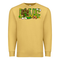 Antique Gold St. Patrick's Day love dog paw Premium Sweatshirt - BundleAndBundleShop