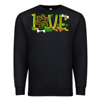 Black St. Patrick's Day love dog paw Premium Sweatshirt - BundleAndBundleShop