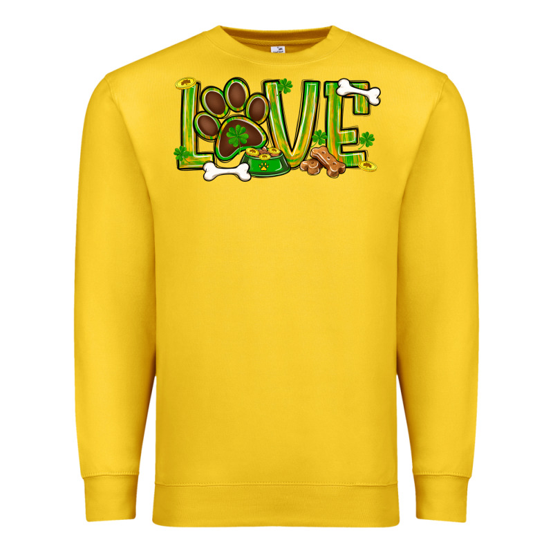 St. Patrick's Day Love Dog Paw Premium Sweatshirt by BundleAndBundleShop | Teevron