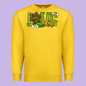 St. Patrick's Day Love Dog Paw Premium Sweatshirt Designed By Bundleandbundleshop